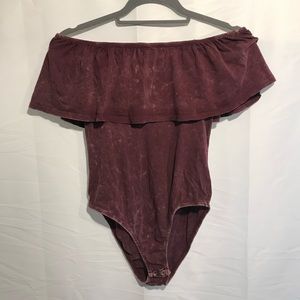 ⭐️ Host Pick⭐️ Maroon Acid Wash Body Suit